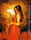 Flamenco Dancer Canvas Paintings - lady of spain